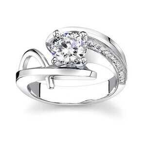 Create Irregular Pure Round Gemstone CZ Twisted Rings for Women, EVGG1557